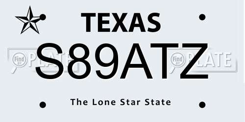 S89ATZ Texas License Plate