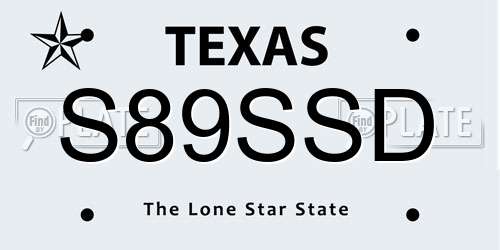 S89SSD Texas License Plate