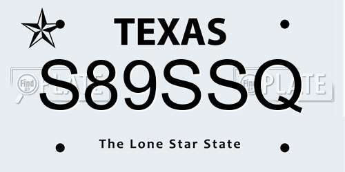 S89SSQ Texas License Plate