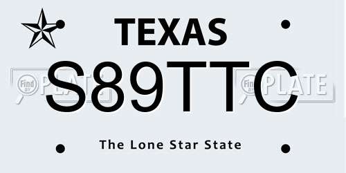 S89TTC Texas License Plate