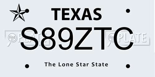 S89ZTC Texas License Plate
