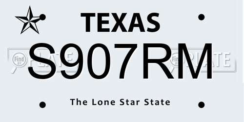 S907RM Texas License Plate