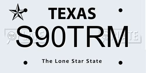 S90TRM Texas License Plate