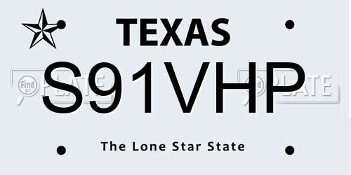 S91VHP Texas License Plate