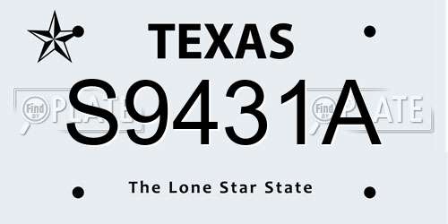 S9431A Texas License Plate