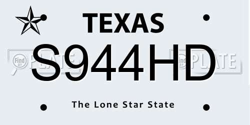 S944HD Texas License Plate