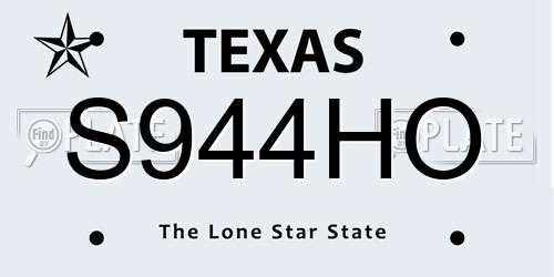 S944HO Texas License Plate
