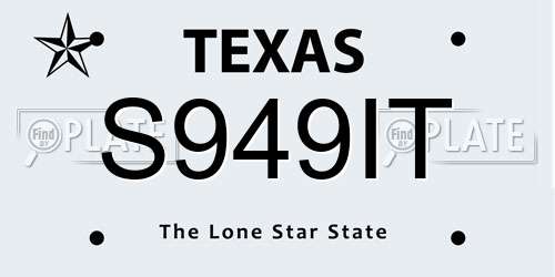S949IT Texas License Plate