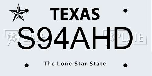 S94AHD Texas License Plate