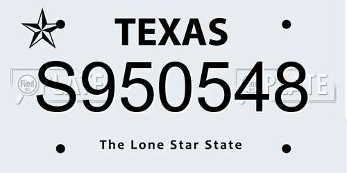 S950548 Texas License Plate