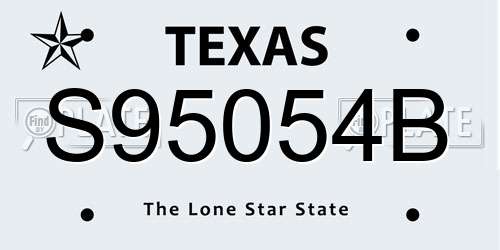 S95054B Texas License Plate