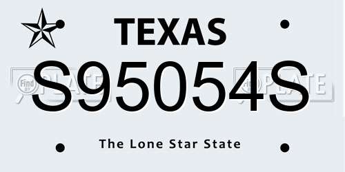 S95054S Texas License Plate