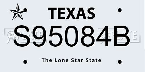 S95084B Texas License Plate