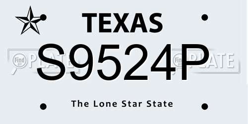 S9524P Texas License Plate