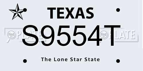 S9554T Texas License Plate