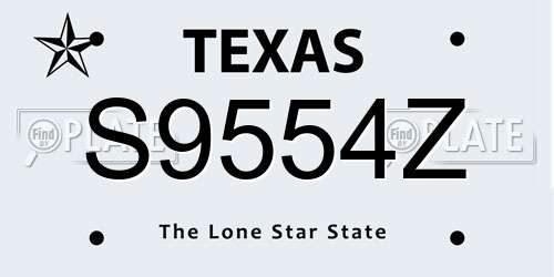 S9554Z Texas License Plate