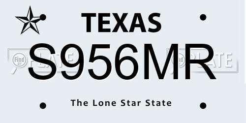 S956MR Texas License Plate