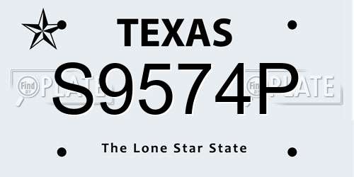 S9574P Texas License Plate