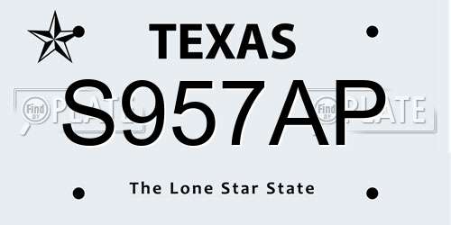S957AP Texas License Plate