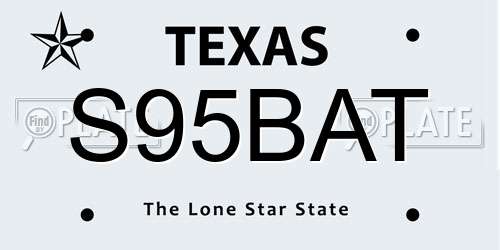 S95BAT Texas License Plate