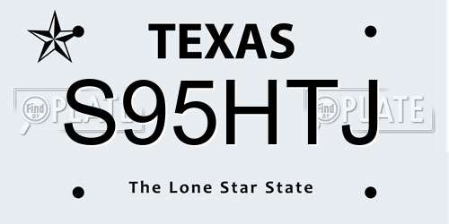 S95HTJ Texas License Plate