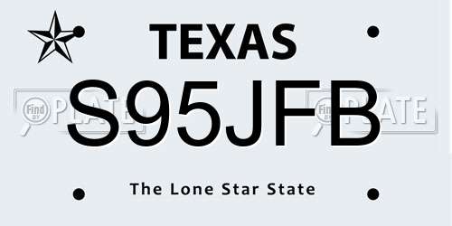 S95JFB Texas License Plate