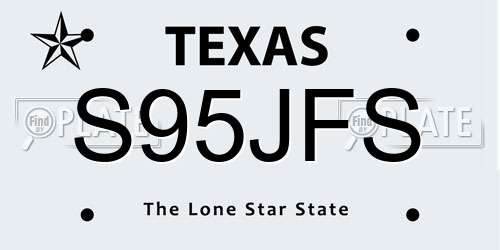 S95JFS Texas License Plate