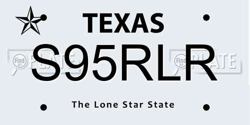 S95RLR Texas License Plate