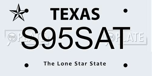 S95SAT Texas License Plate