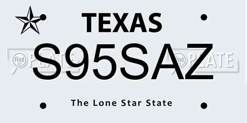 S95SAZ Texas License Plate