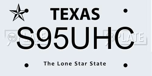 S95UHC Texas License Plate