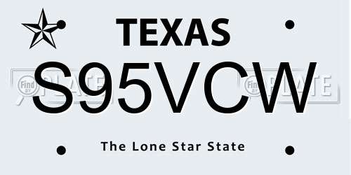 S95VCW Texas License Plate