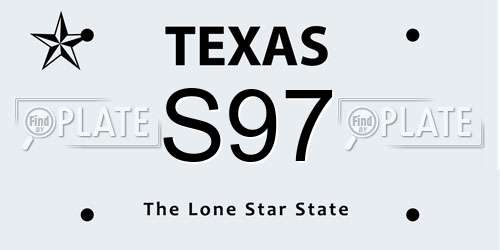 S97 Texas License Plate