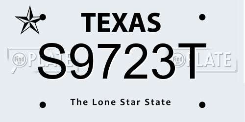 S9723T Texas License Plate