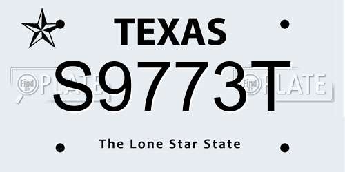 S9773T Texas License Plate