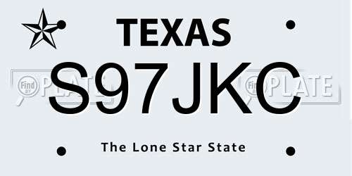 S97JKC Texas License Plate