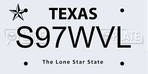 S97WVL Texas License Plate