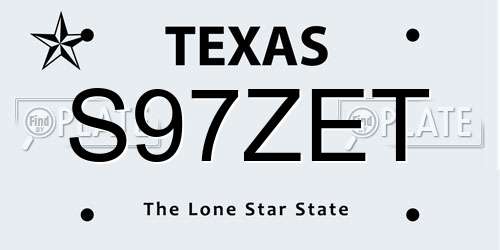 S97ZET Texas License Plate