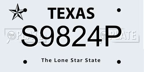 S9824P Texas License Plate