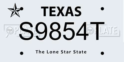S9854T Texas License Plate