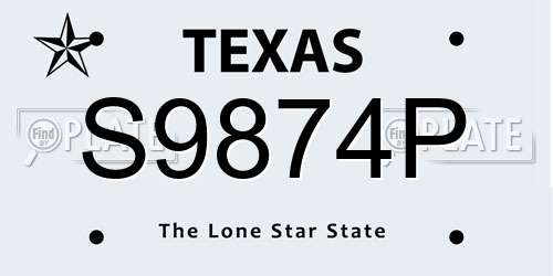 S9874P Texas License Plate
