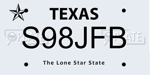 S98JFB Texas License Plate