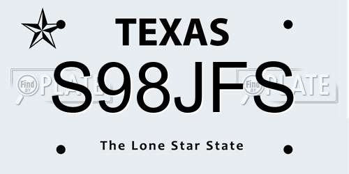 S98JFS Texas License Plate