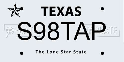 S98TAP Texas License Plate