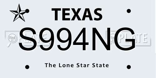 S994NG Texas License Plate