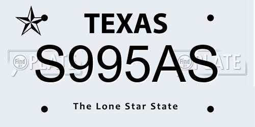 S995AS Texas License Plate