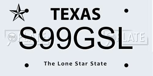 S99GSL Texas License Plate