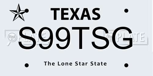 S99TSG Texas License Plate