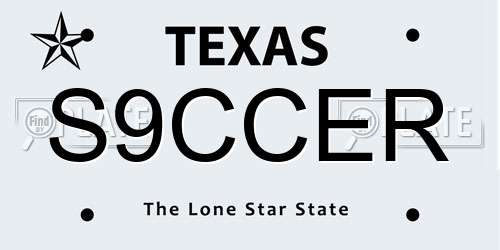 S9CCER Texas License Plate