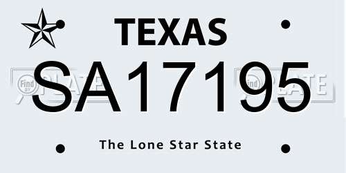 SA17195 Texas License Plate